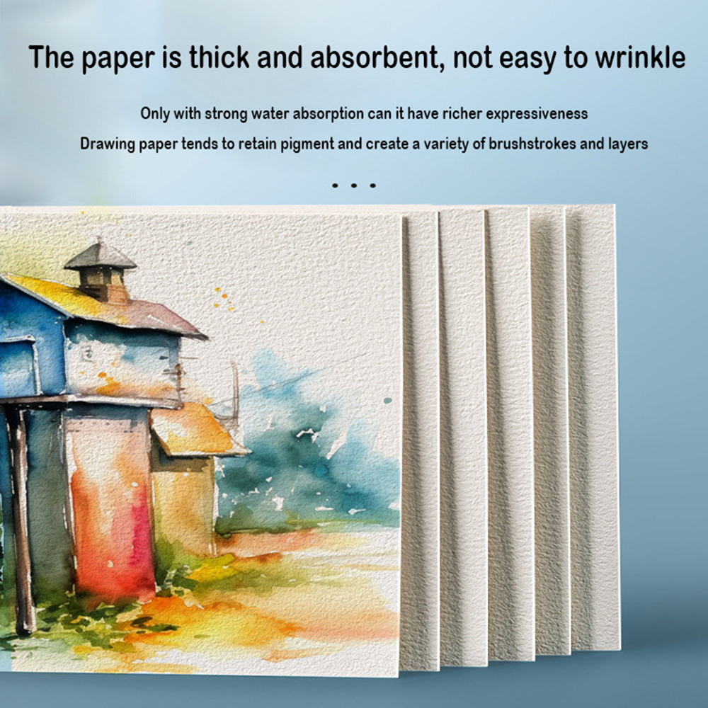 Watercolor paper postcard 300g fine art painting square round watercolor paper in coarse grain wood pulp blank cardboard