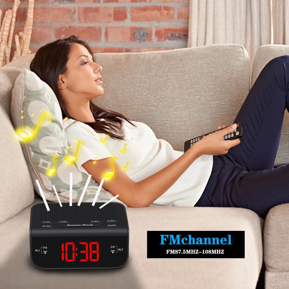 Fantastische Led Fm Radio Digitale Wekker Met Sleep Timer Snooze Fuction Compacte Digitale Modern Eu Plug Digitale Cd