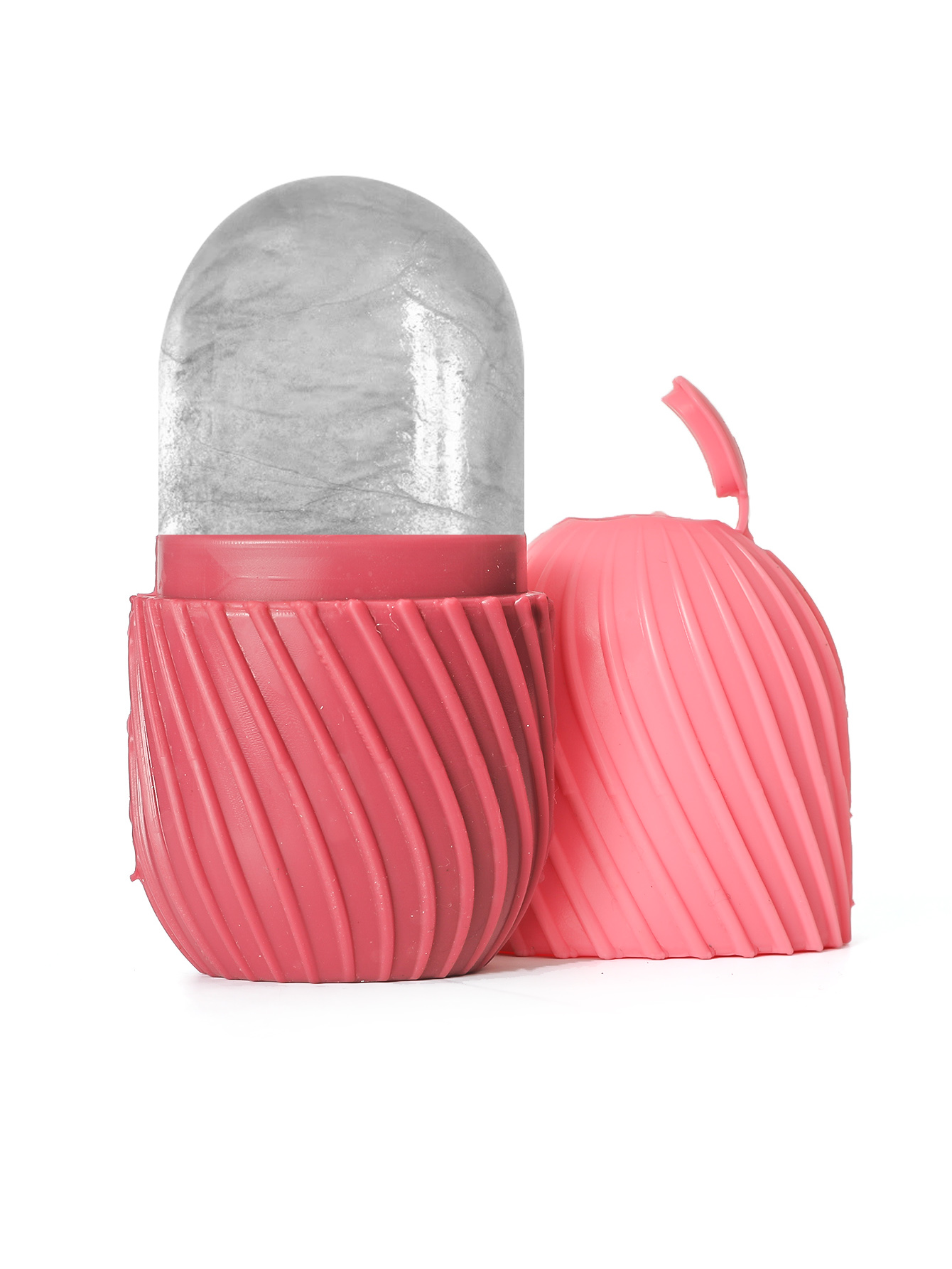 Rodillo Facial de hielo, cubo de hielo, masaje de belleza, molde de hielo de silicona para hinchazón de ojos, rodillo Facial de hielo, reduce los poros: Negro