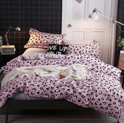 4pcs Flamingo Duvet Quilt Cover Pillowcases Bedding Set Single Double King Super: D / 15x200cm