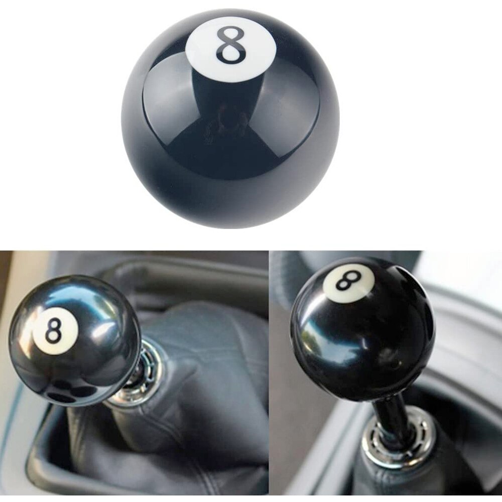 Schwarz 8 acht Schwimmbad Billard Ball Schaltknauf w/ Adapter Universal- Fahrzeug beim/MT Schalthebel Hebel Kopf