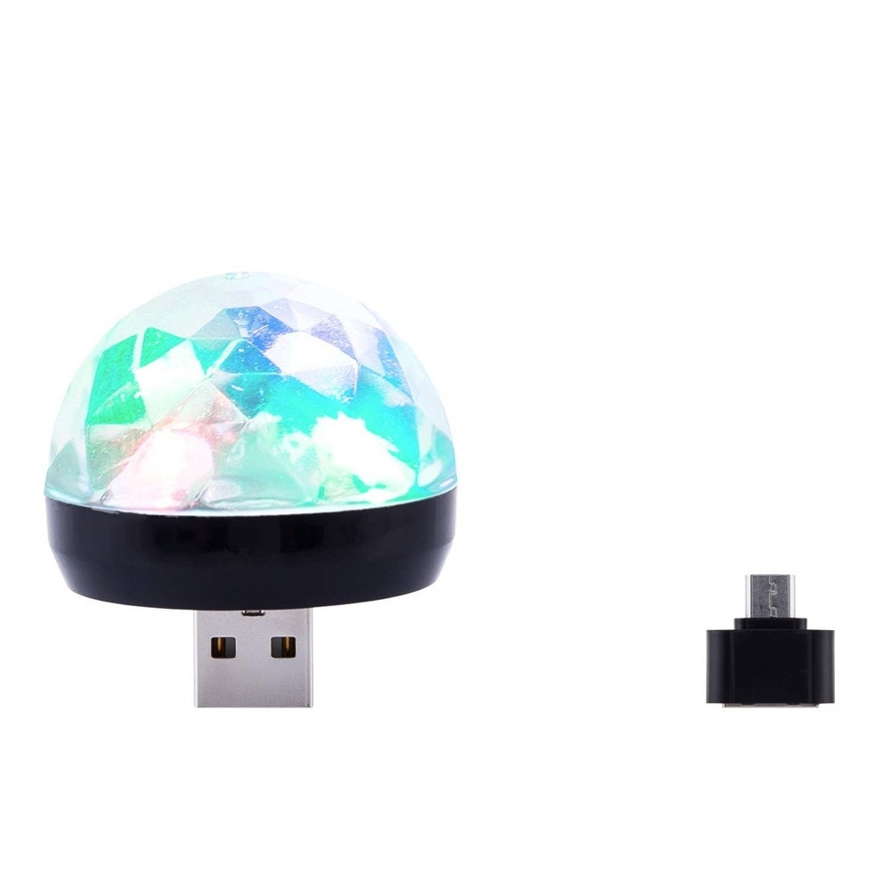 Lumière USB Gadget USB Mini LED rvb Disco scène lumière fête Club DJ KTV noël magique téléphone boule lampe Gadgets Inteligentes éclairage: Black