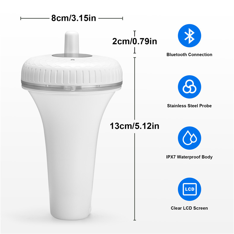 INKBIRD – thermomètre flottant étanche, capteur de température, compatible Bluetooth, pour piscine, spa, Aquarium et étangs de poissons