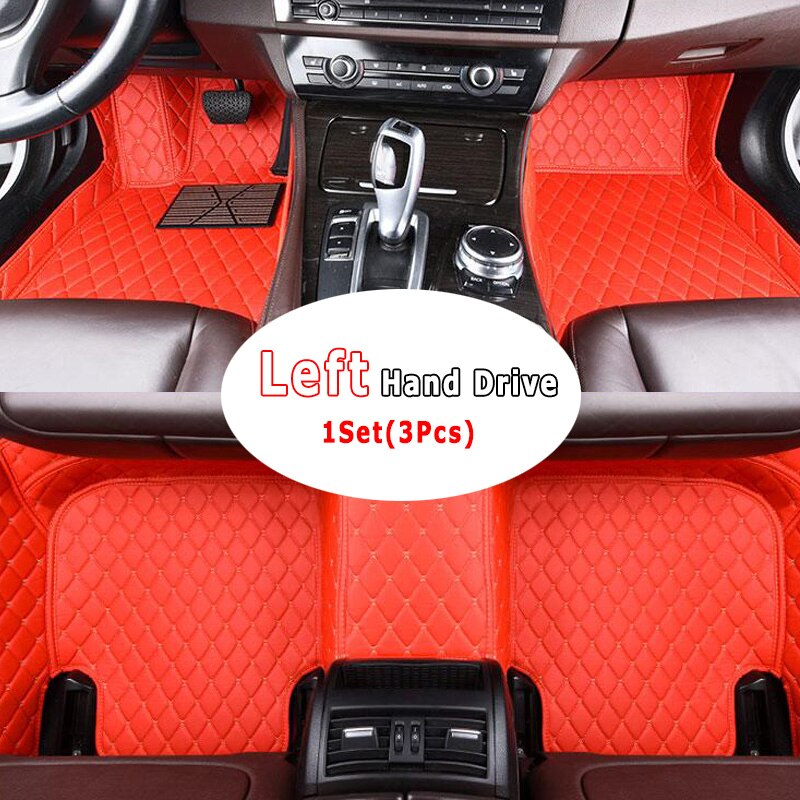 For Honda Cr-z CRZ cr z Car Floor Mats Auto Carpets Foot Rugs Interiors Accessories Waterproof Dash Mats: LHD(3pcs)red