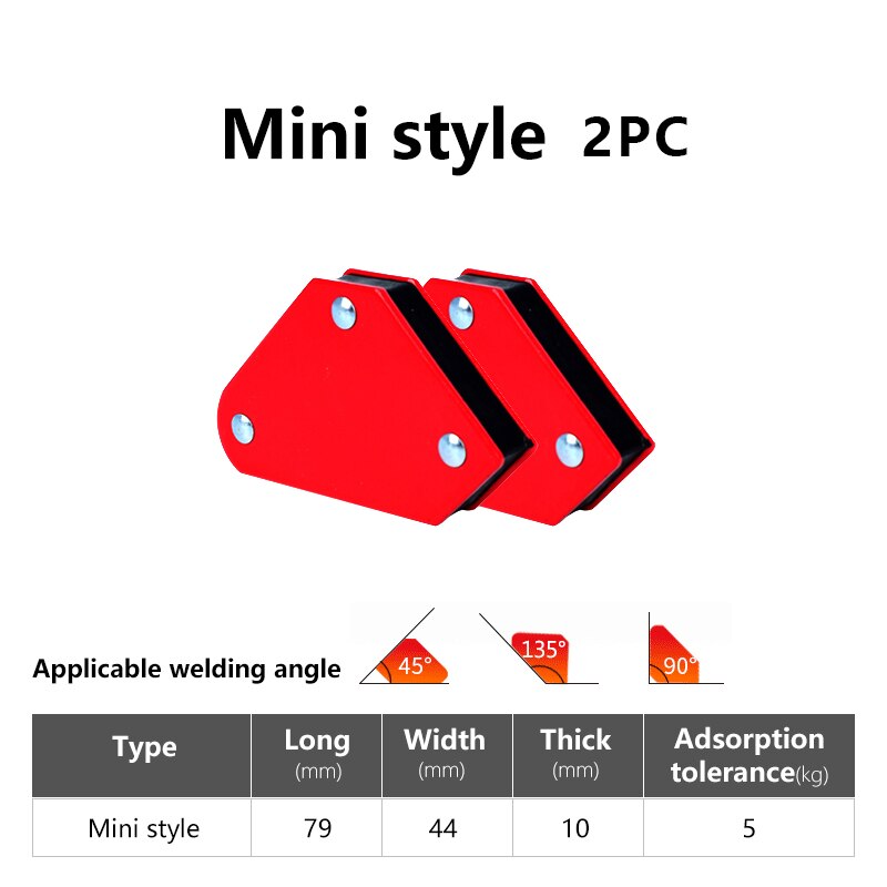 Magnetic Square Welding Magnet Square Holder for Electric Welding Magnetic Arrow Clamp Soldering Locator Iron Auxiliary Tools: mini 2pc