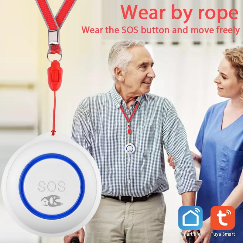 Tuya Smart SOS Button Wifi Emergency Button One-key Alarm Call For Help Button Waterproof Alarm System For The Elderly