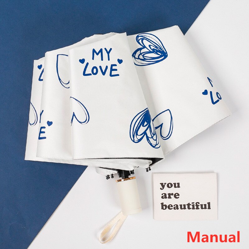 Wind Resistant Folding Automatic Umbrella Rain Women Windproof Umbrellas Rain Men Black Coating Paraguay Parasol Female umbrella: Manual