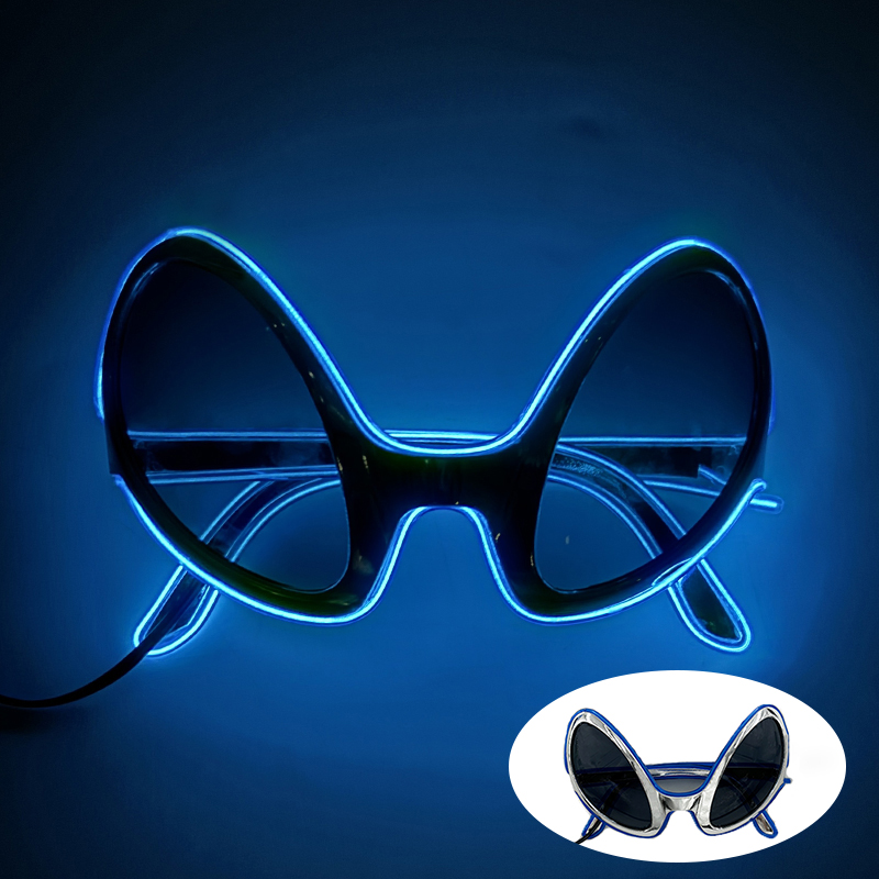 Funny Neon Glowing ET Glasses LED Luminous Alien Glasses For Halloween Party Supplies Light Up Eyeglasses Men Women Accessories: Olive