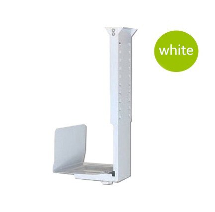 Universal PC Case Holder Under Desk Wall Side CPU Stand Adjustable Computer Main frame Hanger Host Box Stand Bracket Rack Tray: White