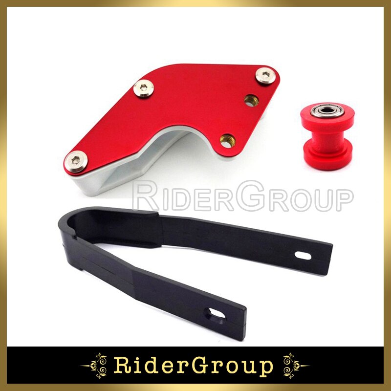 Red 8mm Chain Roller Black Plastic Chain Slider Aluminum Chain Guide For Chinese Made Pit Dirt Trail Bike Motorcycle