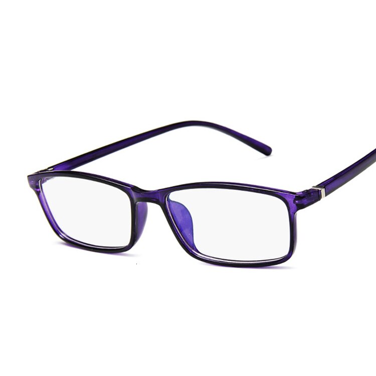 Mænd brillestel gennemsigtigt brillestel kvinder vintage firkantet klart glas briller optisk brillestel: Mørke lilla