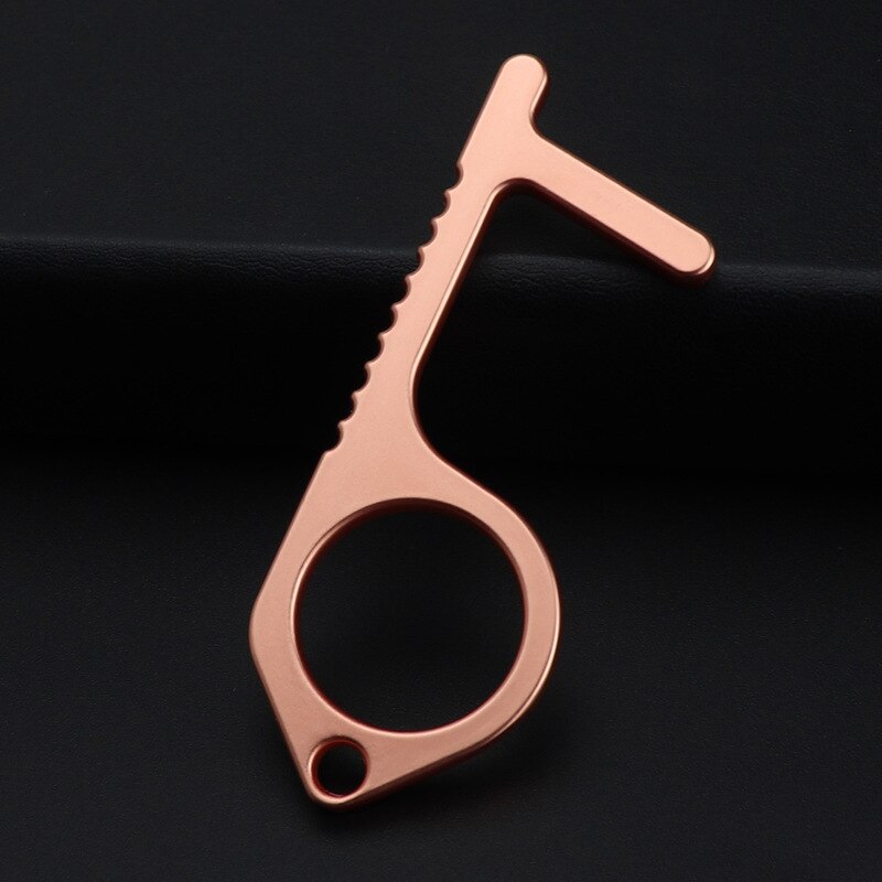 2pcs Keychain No touch door opener Key Press Handle Safe Zero-touch Ring Gadgets For Intelligent mobile phone iPad
