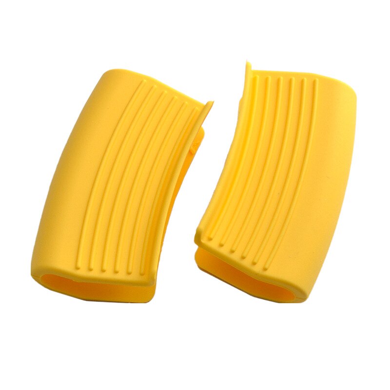 Couvercle de poignée de casserole en Silicone, outils chauds, Clip de plaque, Anti-brûlure, accessoires de cuisine épais, protège-oreilles: Yellow