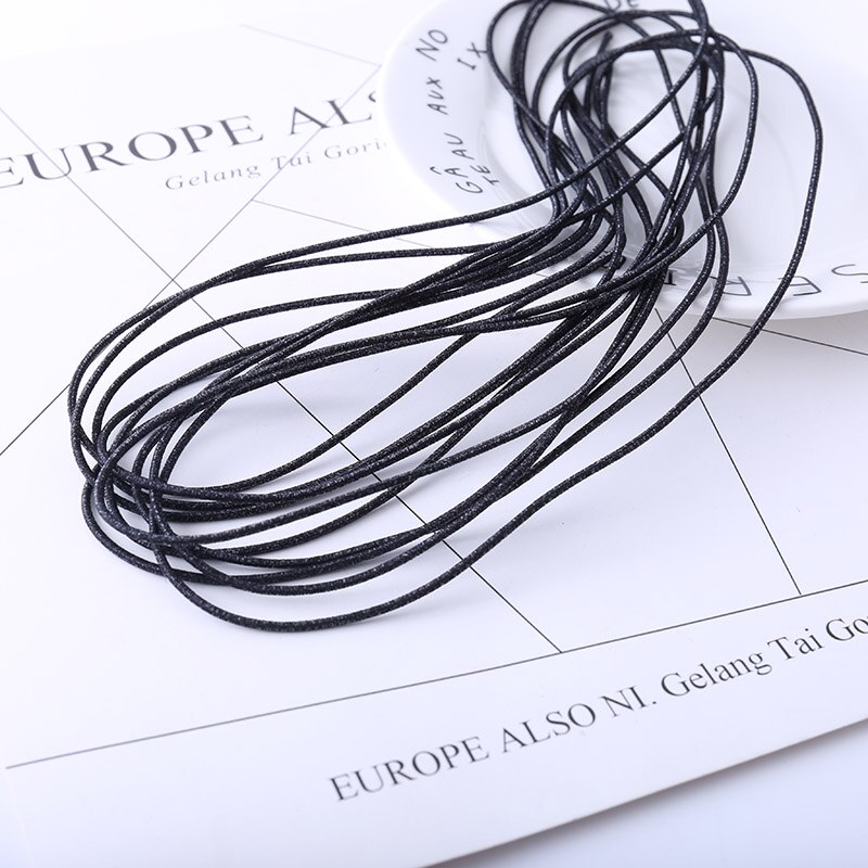 5 m 2mm farve runde is silke elastisk bånd elastisk høj rund elastisk reb gummibånd diy sy tilbehør: B
