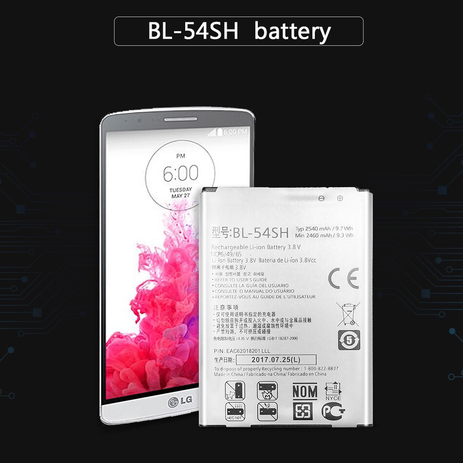 BL-54SH Téléphone Portable 2540mAh Batterie Pour LG Optimus G3 Battre Mini G3s G3c B2MINI G3mini D724 D725 D728 D729 D722 D22 BL 54SH