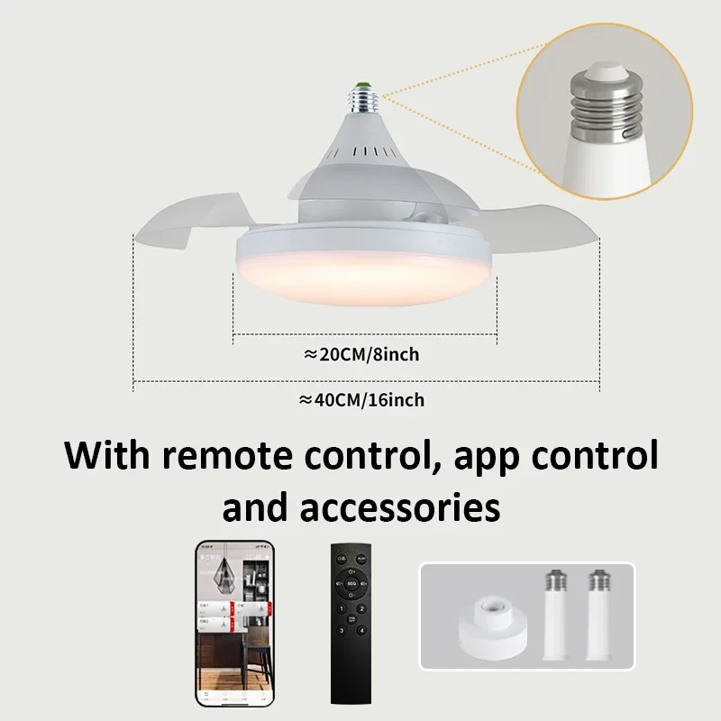 Ceiling Fan Light Retractable Blades Fans Crystal Lampshade APP and Remote Control Fans Light Modern and Simple Bedroom Lighting: green