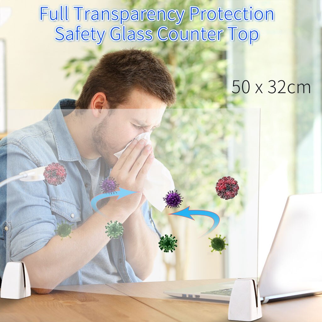 Kantoor Werken Protector Board Clear Perfectie Receptie Side Bescherming Veiligheid Glas Teller Top Isolatie 50X32Cm # N