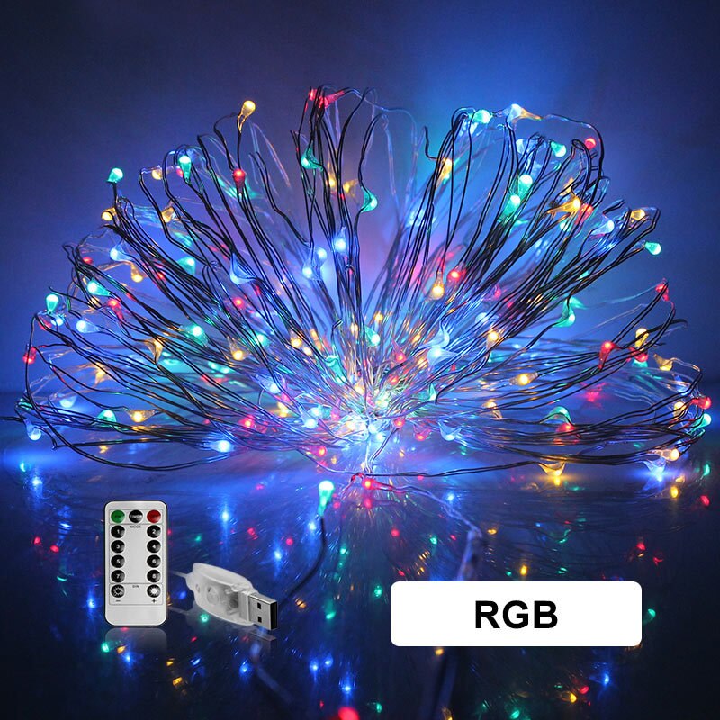 Usb Led String Licht Afstandsbediening 20M 200LED Fairy String Licht Koperdraad Voor Bruiloft Kerstvakantie Decor Lamp