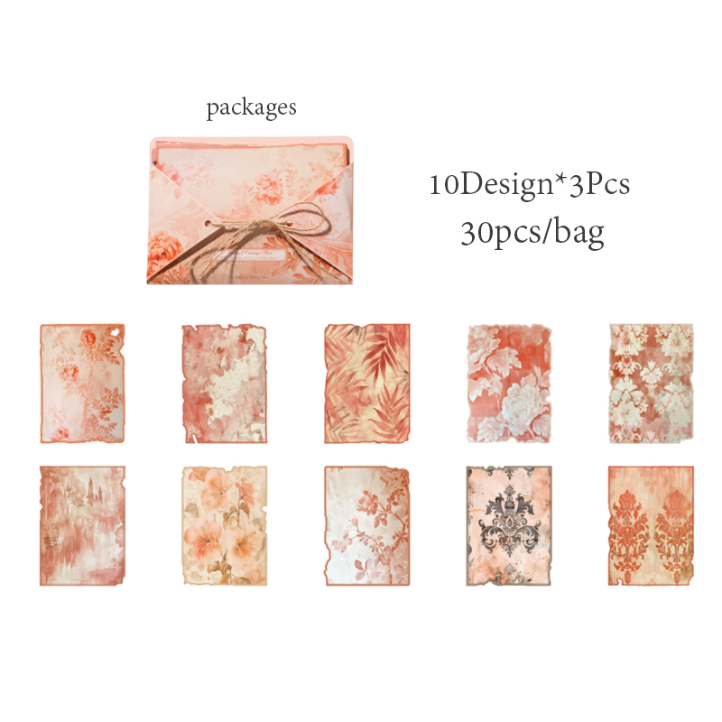 Mr. paper 6 stilar 30 ark/förpackning tunt pappersmaterial papper tankar om vinden serien gör-det-själv-handbok dekorativt bakpapper: Vit