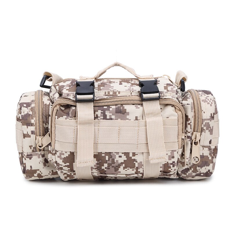 Fishing Outdoor Tackle Bait Bag Waterproof Waist Shoulder Carry Storage Camouflage Sports Simplicity Casual: Desert digital