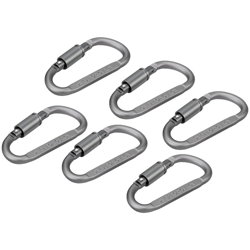 6 Stuks Aluminium D-Ring Locking Karabijnhaak Licht Maar Sterk