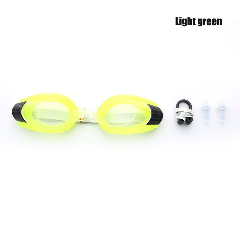 Swimming Goggles Glasses with Earplugs Nose Clip Waterproof Silicone Unisex: -LGN