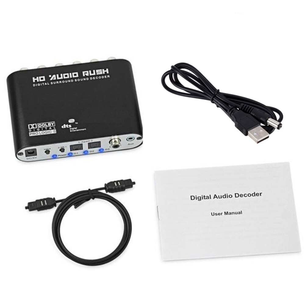 Convertisseur de décodeur Audio numérique 5.1 Dolby Dts/Ac-3, convertisseur optique à analogique à 5.1 canaux, adaptateur Audio pour télévision