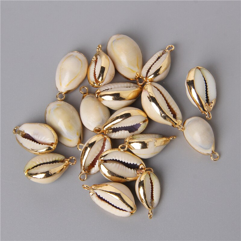 Natuurlijke Wit Grijs Schelp Strand Hangers Charme Voor Sieraden Maken Ketting Oorbellen Armband Accessoires 10Pcs Bulk: Default Title