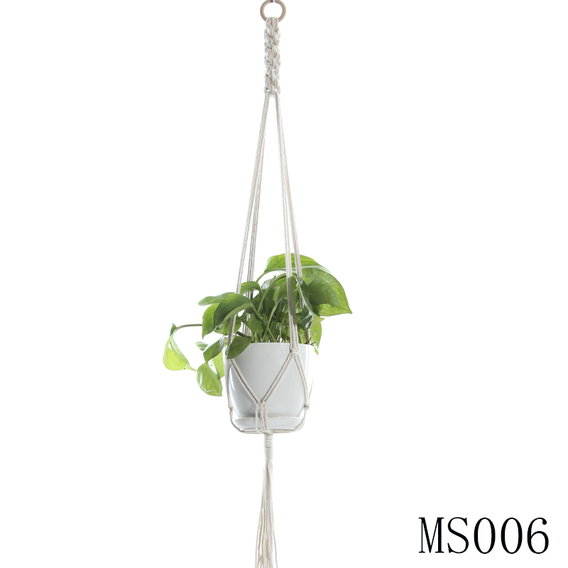 Grünara Set De 2 Porte-Plantes Macramé Boho – Paniers Suspendus Beige En Coton Naturel – Décoration Intérieur Extérieur Jardin Balcon