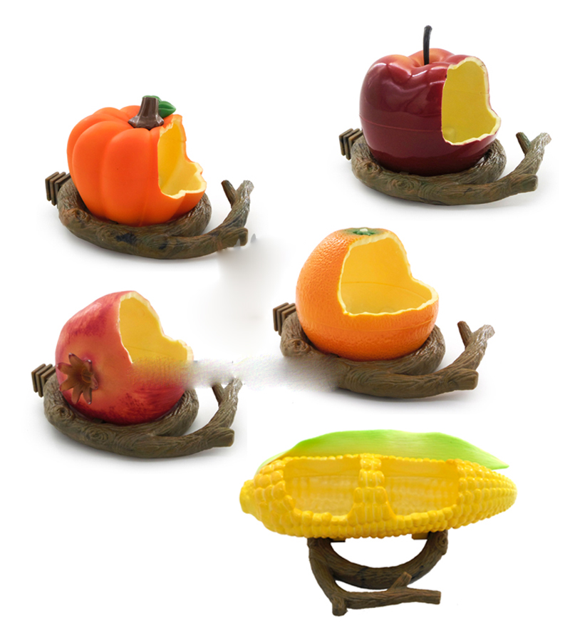Forma original de fruta, copa de pájaro para alimentación, alimentador de aves de corral para jardín, alimentadores de mascotas, contenedor de comida, cuencos para beber, alimentador para pájaros