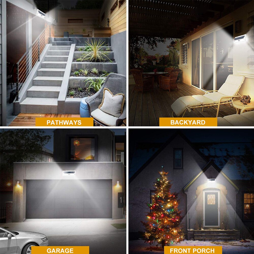118/180 Led Solar Light Solar Lamp Met Pir Motion Sensor 3 Modus Waterdichte Outdoor Wandlamp Voor Tuin Yard Pathway decoratie