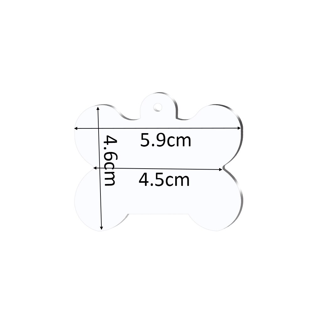 10Pcs/Lot Clear Acrylic Round Blank Keychain Pendants Heart Dog Bone Shape Discs Pet Hanging For DIY Jewelry Making Accessories: Bone