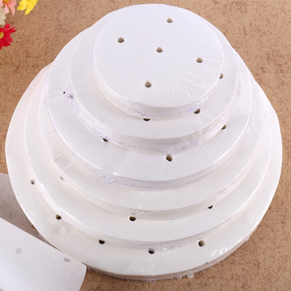 100pcs Air Fryer Liners Round Air Fryer Paper 15-25CM Disposable ​Baking Sheets Perforated Parchment Papers Steamer Mat