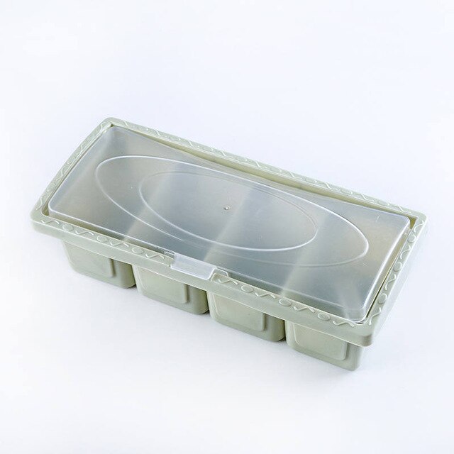 Eco-friendly Plastic Seasoning Box Sugar Pepper Salt Cans Herb Spice Containers Kitchen Tools 21.5*9.6*5.8 cm