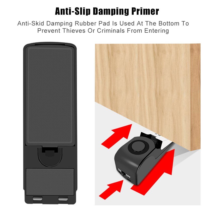 120dB Smart Alarm Wireless Alarm Door Stop Alarm for Home Wedge Covered Alarm Security System Block Blocking Alarm System