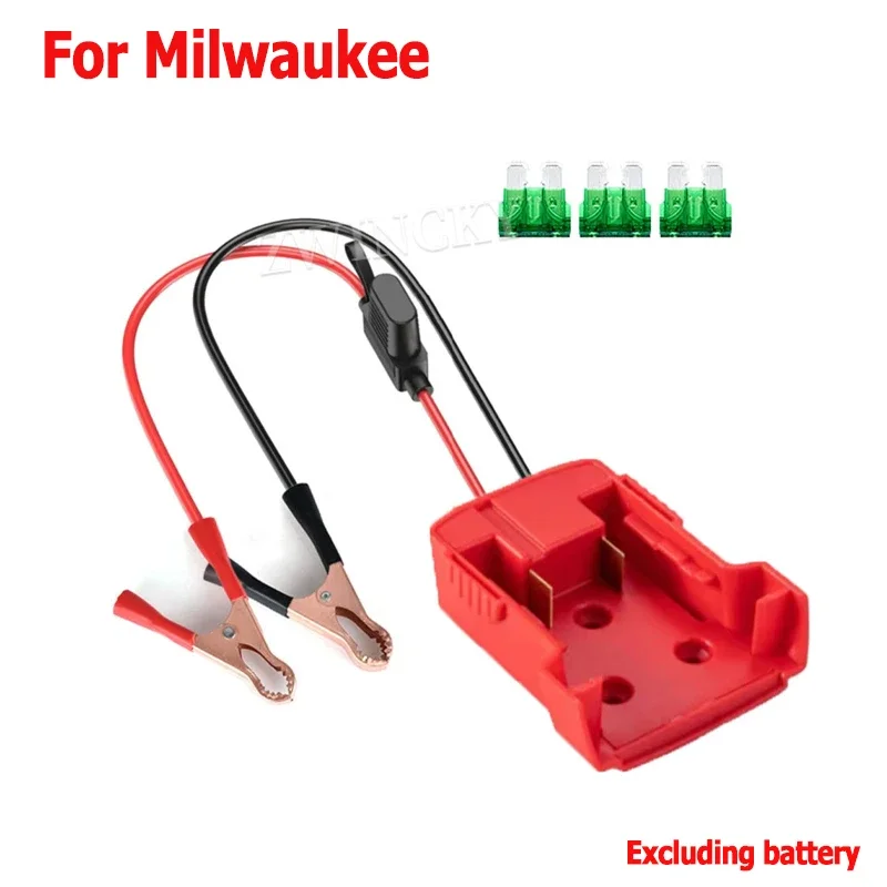 Igniter Jump Starter for Makita DeWalt Milwaukee 18V Battery Car Booster Cable with Fuse Automotive Emergency Power DIY Adapter: Blue