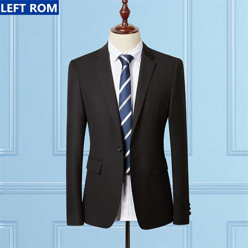 Men Black Blazer Jackets Business Wedding Men Suit Jacket Slim Mens Formal Suit Coat Asian Size S M 4XL 5XL: 4XL