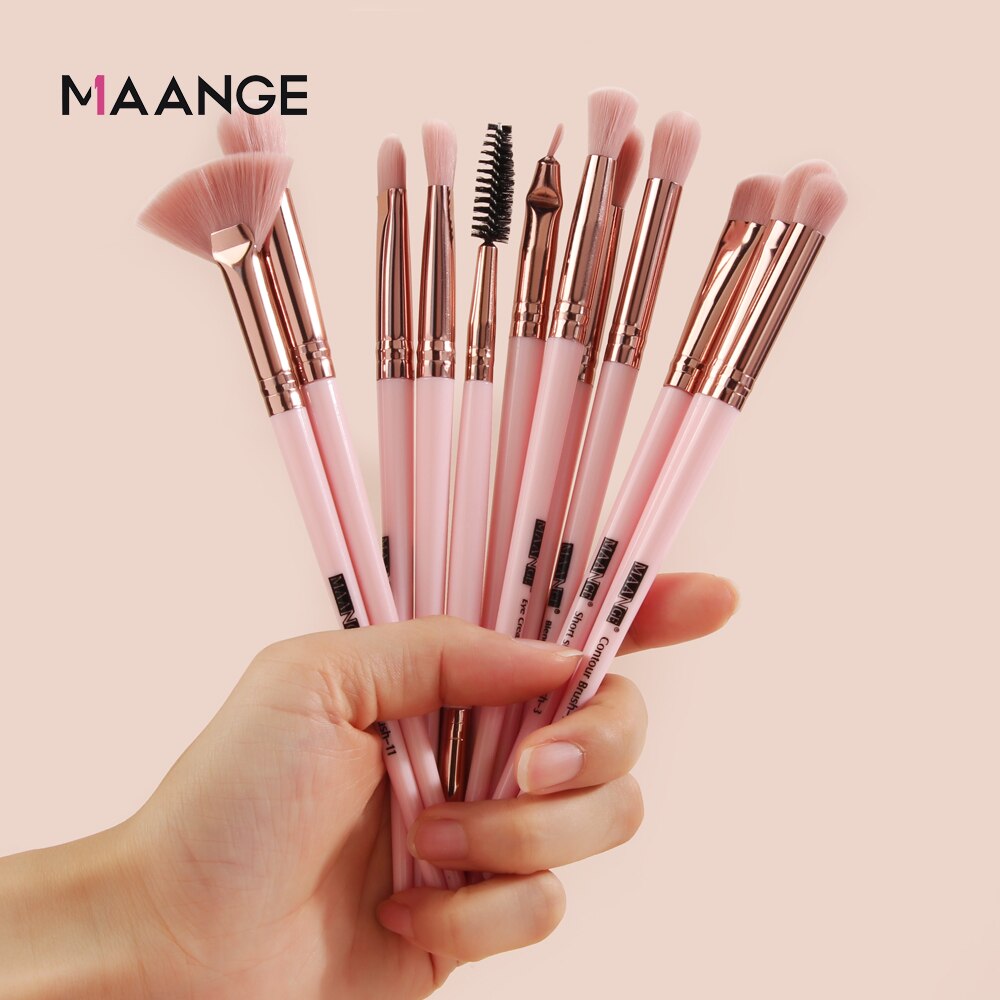MAANGE – ensemble de pinceaux de maquillage Pro, 3/5/12 pièces, ombre à paupières, Eyeliner, brosse à sourcils, outils de mélange de beauté