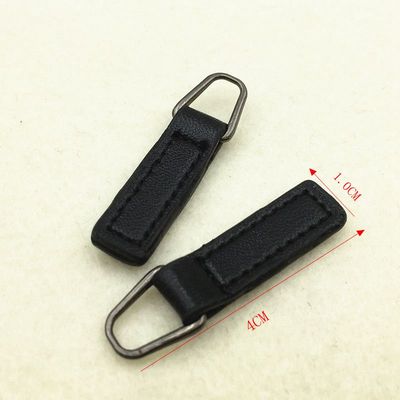 2 Stuks Pu Leer Rits Pull Tab Voor Tassen Garment Rugzak Accessoires Diy Rits Puller End Afneembare Clip Zip Hoofd slider: B