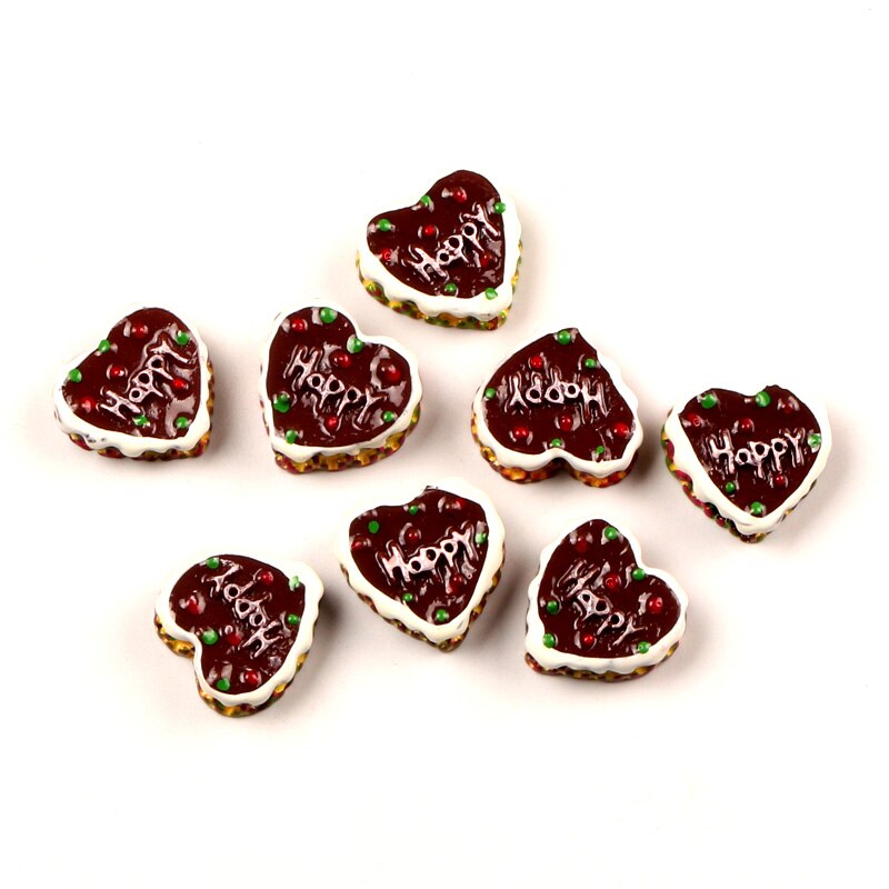 20 stuks koffie hart taarten hars decoratie knutselen kralen frame flatback cabochon plakboek diy versieringen accessoires