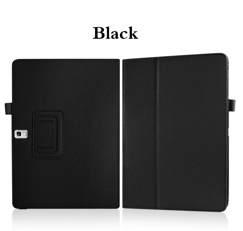 Per il caso di Samsung Galaxy Tab 10.5 S Sottile Retro Pieghevole Del Basamento DELL'UNITÀ di elaborazione Copertura Astuta di Cuoio Tab S 10.5 SM-T800 SM-T801 t805 Casi Tablet: Black