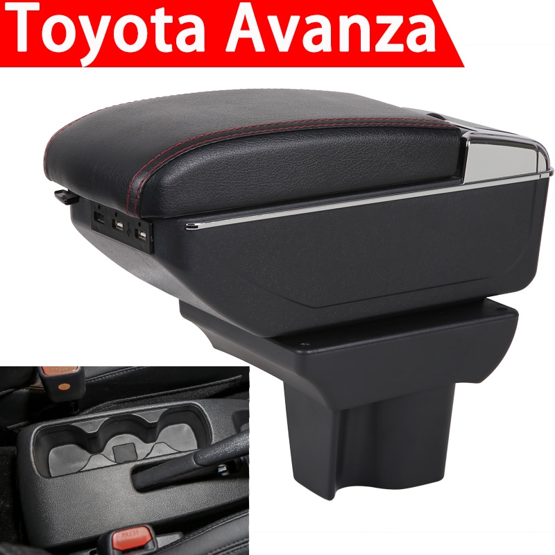 for Toyota Avanza armrest box universal car center console caja modification accessories double raised with USB