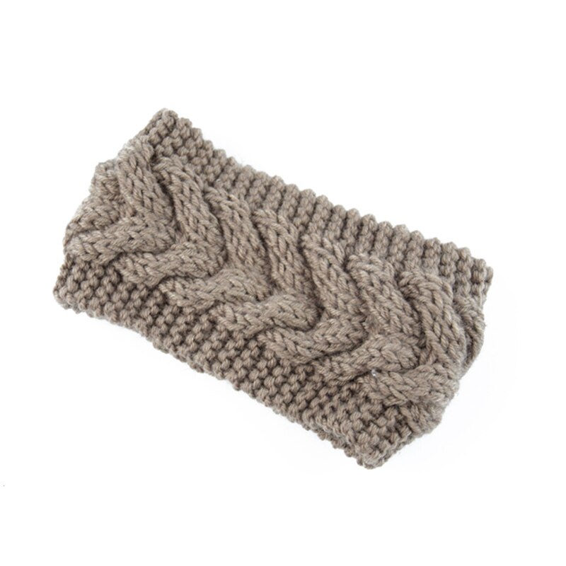 Winter gebreide hoofdband tulband haarband voor vrouwen meisjes baby meisjes haaraccessoires gehaakte strik haarband hoofddoek: Stijl 3 kaki