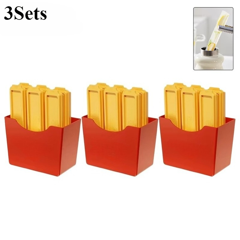 1-10Sets French Fries Ice Cube Mold Long Bar Silicone Tray for Freezer Homemade Ice Sticks Cocktail Maker BPA Free Kitchen Tools: Navy Blue