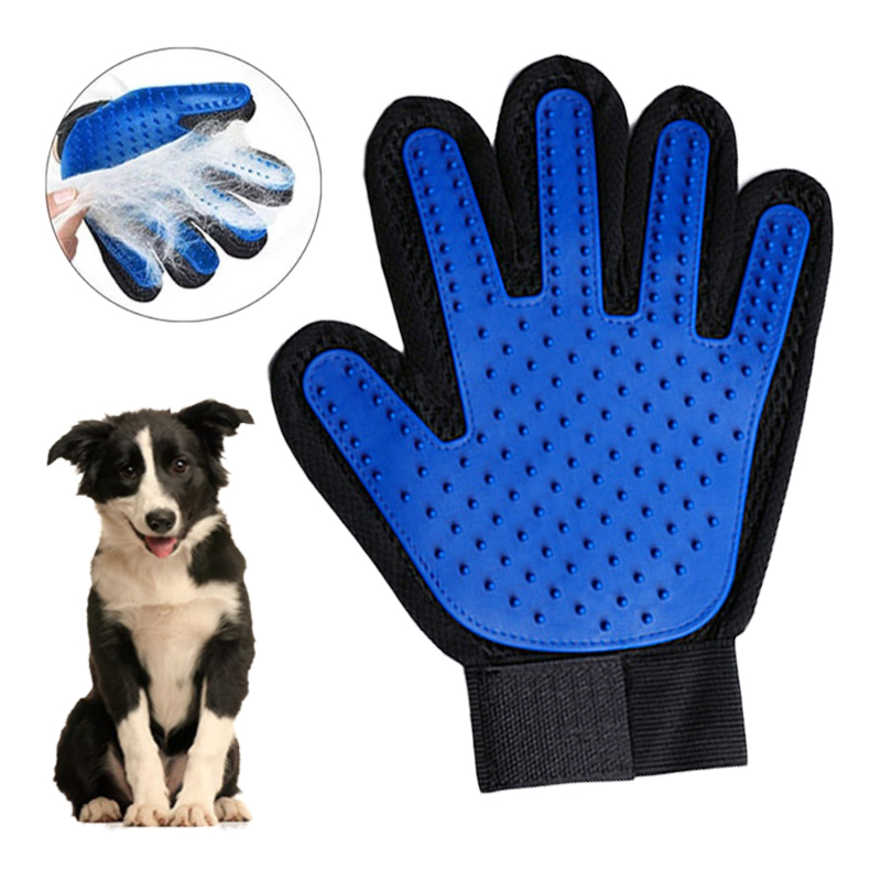 Rękawica robić pielęgnacji psów zwierzęta szczotka rękawice dla kota sierść psa usuń szczotki zwierzęta Deshedding czyszczenie grzebienie rękawice robić masażu D0008A