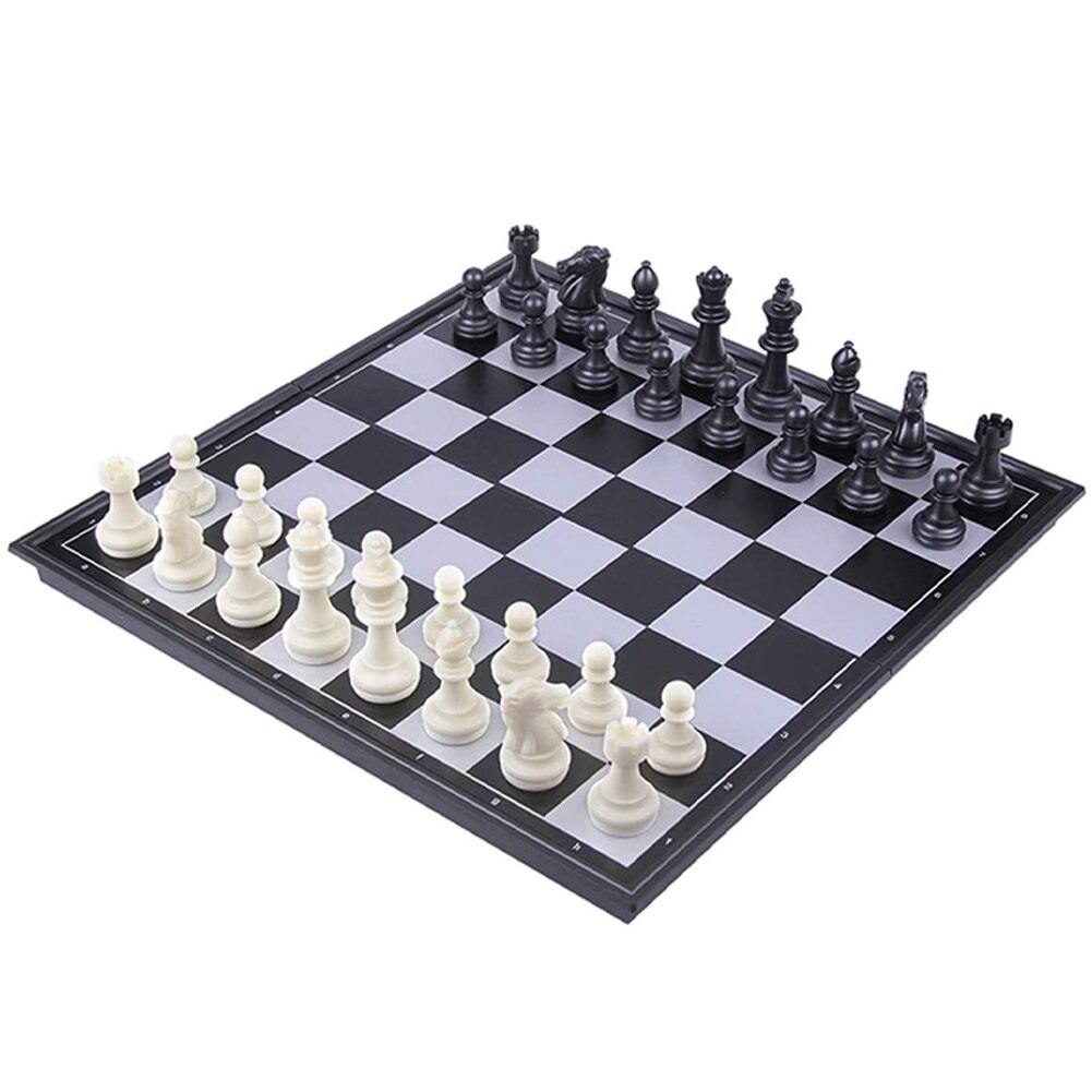 36*36cm Klapp Schachbrett mittelalterlich Magnetische Schach Stück für Anfänger freundlicher Erwachsene: Schwarz und Weiß 32cm