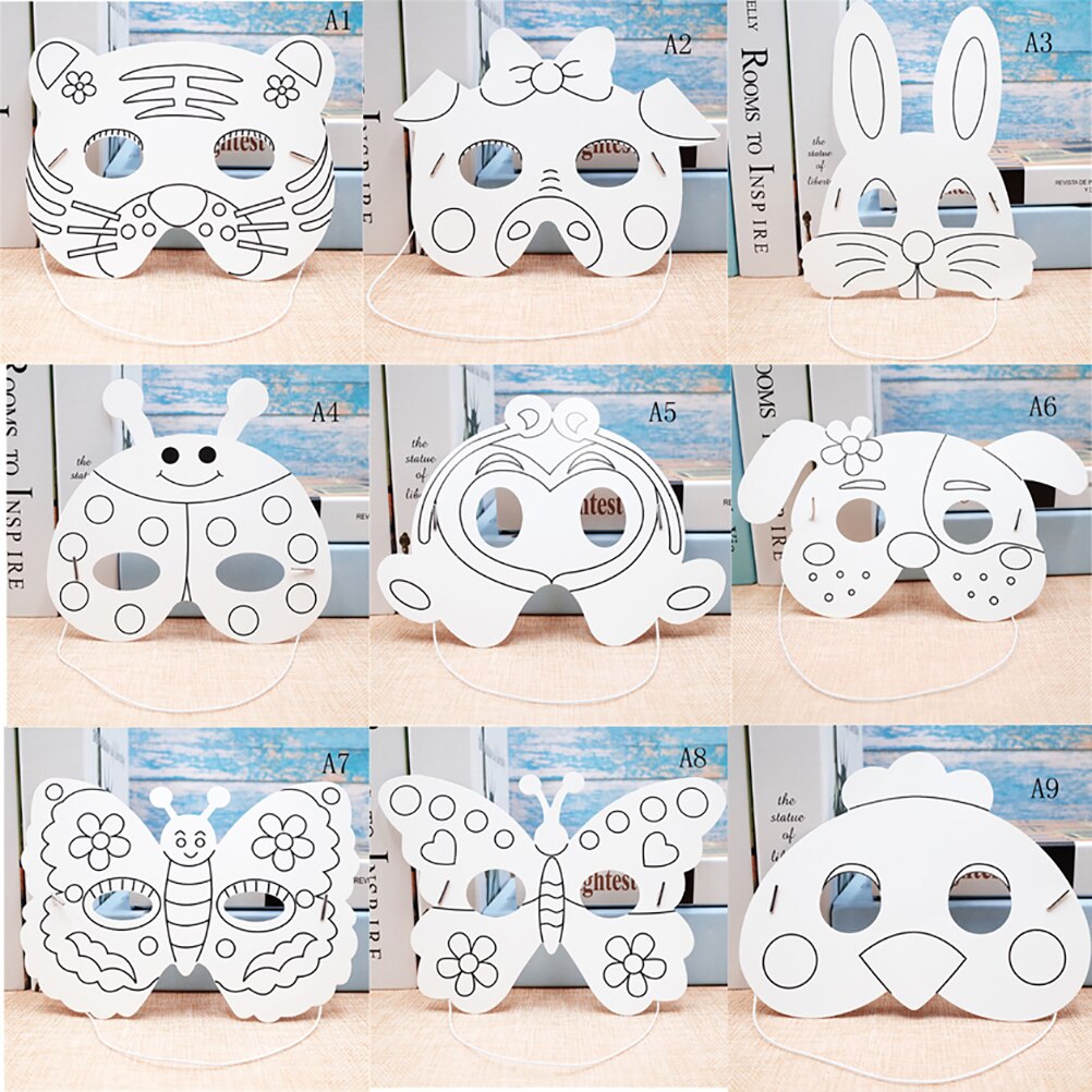 Cartoon Animal Painting Mask Kindergarten Preschool Graffiti Art Crafts Toys Color Drawing Toys for Children Kids