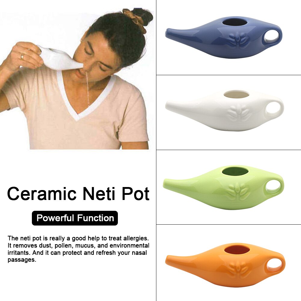 250 Ml Allergy Nose Cleaning Equipment Portable Neti Nose Wash Ceramic Neti Pot Washing Kit For Outdoor Hiking Sinus Rhinitis