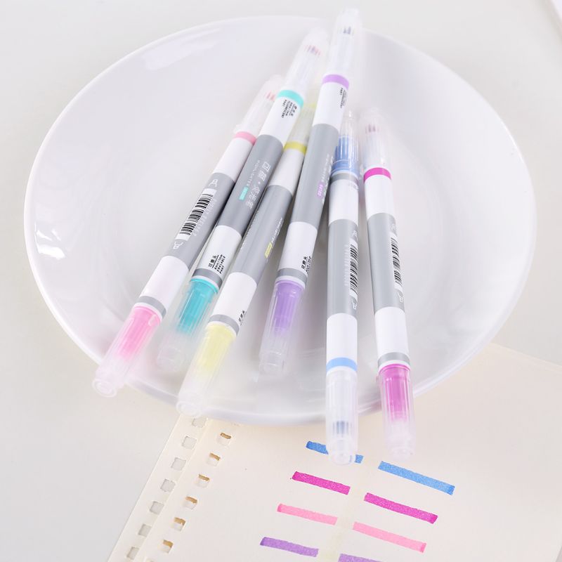 Juego de 6 unidades de resaltador que se puede borrar, rotulador de tiza líquida Pastel, lápiz fluorescente B36C