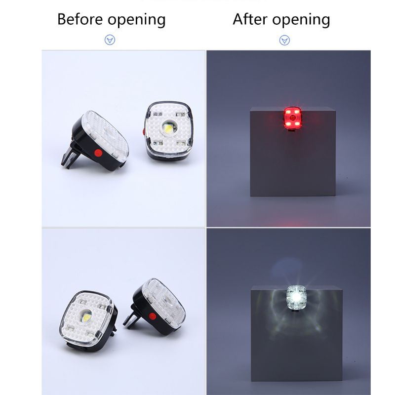 Cykelbaglygter , 5 led 3 modes usb-opladning vandtæt udendørs blinklys sikkerhedsadvarselslys clipslampe